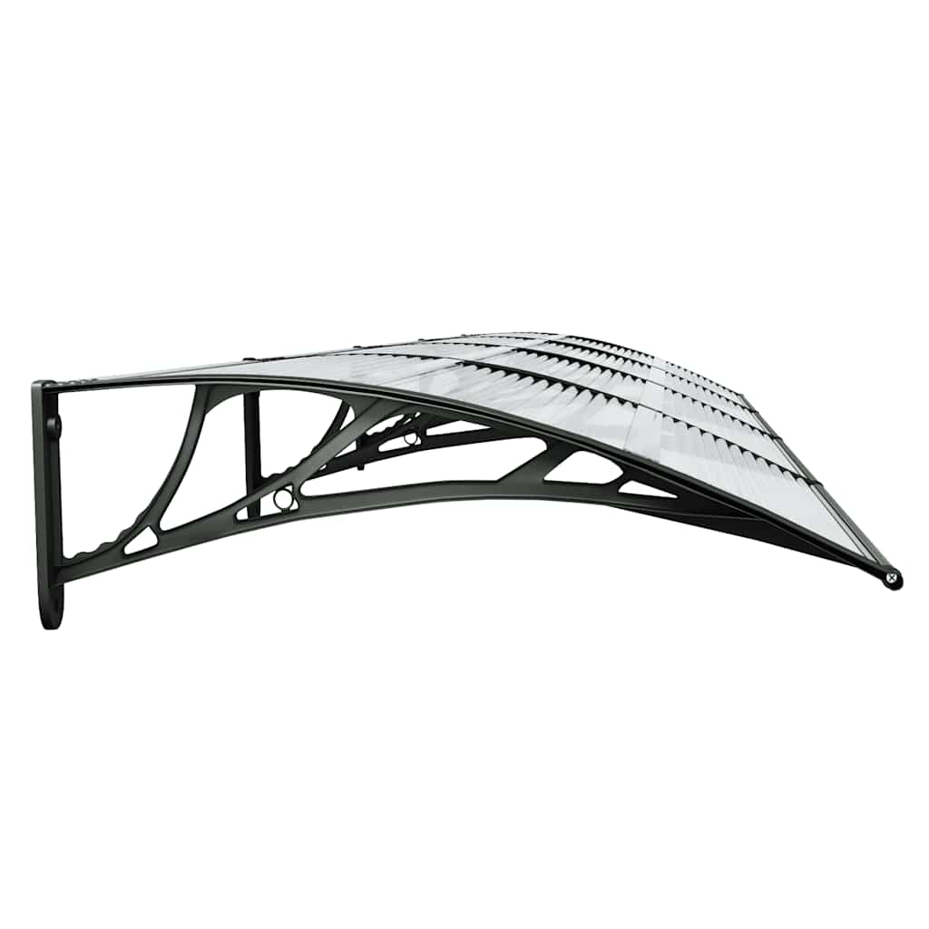 Door Canopy Black and Transparent 400x75 cm Polycarbonate