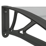Door Canopy Black and Transparent 400x75 cm Polycarbonate