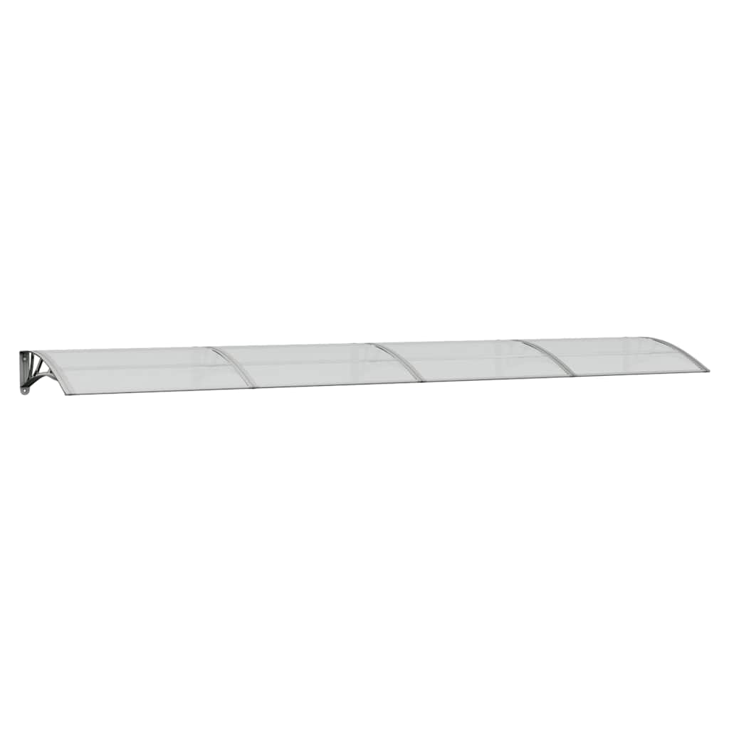 Door Canopy Grey and Transparent 400x75 cm Polycarbonate