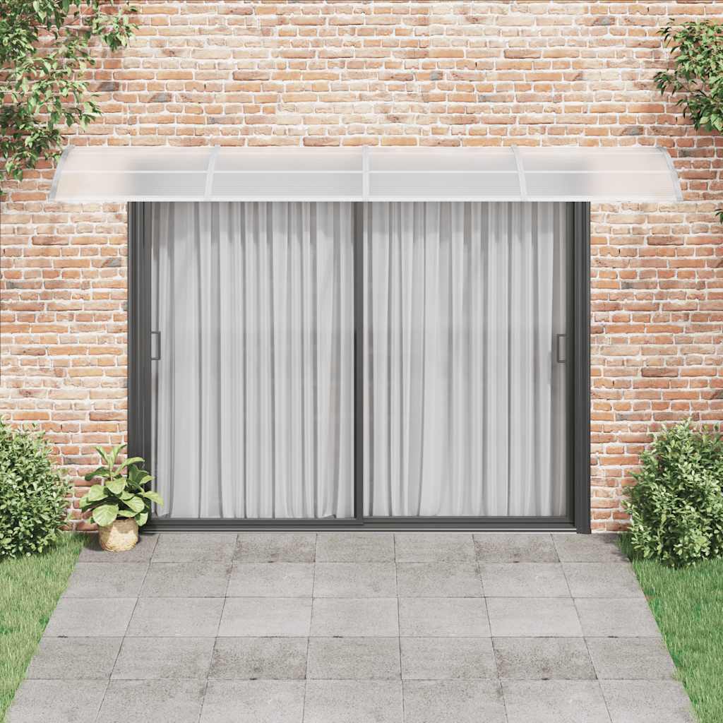 Door Canopy Grey and Transparent 400x75 cm Polycarbonate