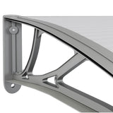 Door Canopy Grey and Transparent 400x75 cm Polycarbonate