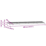 Door Canopy Black 400x75 cm Polycarbonate - Close-Up Angle