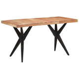 Dining Table Black 140x70x76 cm Solid Wood Acacia - Extra Image