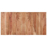 Dining Table Black 140x70x76 cm Solid Wood Acacia - Top-Down View