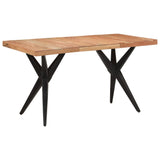 Dining Table Black 140x70x76 cm Solid Wood Acacia - Low Angle