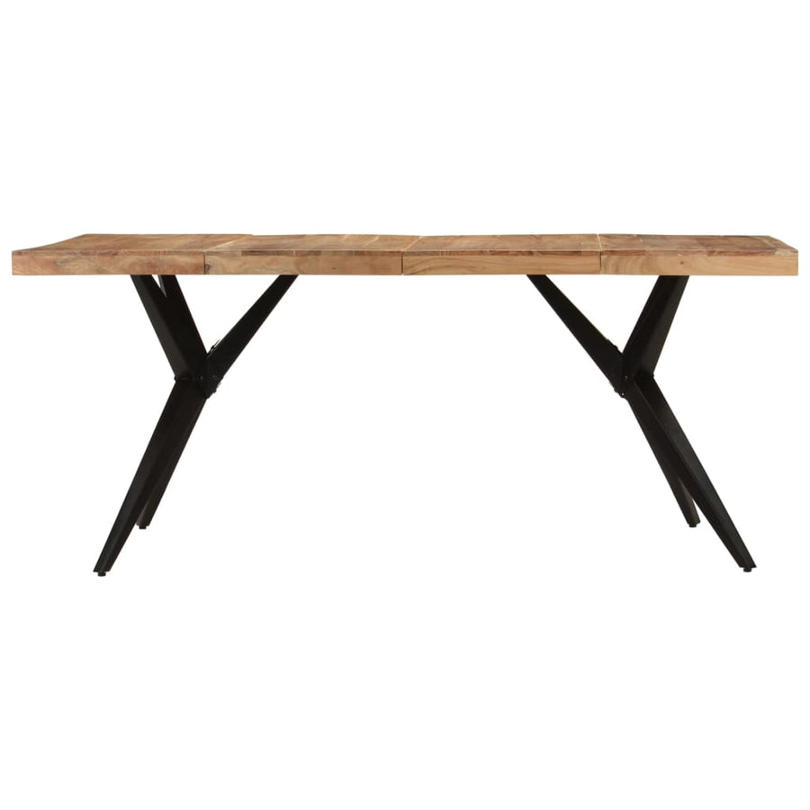 Dining Table Black 180x90x77 cm Solid Wood Acacia