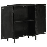 Sideboard Black 55x30x77 cm Solid Wood Mango and Iron - Top-Down View