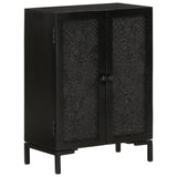 Sideboard Black 55x30x77 cm Solid Wood Mango and Iron - Extra Image
