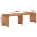 Bench 160x38x45 cm Solid Wood Acacia - Close-Up Angle