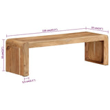 TV Stand 110x33x33 cm Solid Wood Acacia - Close-Up Angle