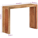 Console Table 110x30x76 cm Solid Wood Acacia - Close-Up Angle