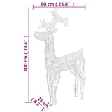 Reindeer Christmas Decorations 2 pcs 60x16x100 cm Acrylic - Extra Image