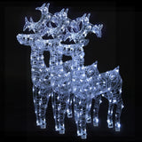 Reindeer Christmas Decorations 3 pcs 60x16x100 cm Acrylic - Front View