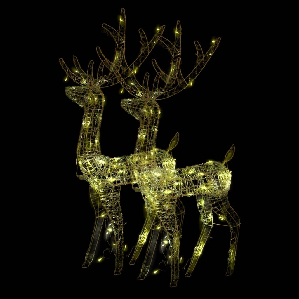 Acrylic Reindeer Christmas Decorations 2 pcs 128 cm Warm White