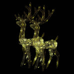 Acrylic Reindeer Christmas Decorations 2 pcs 128 cm Warm White