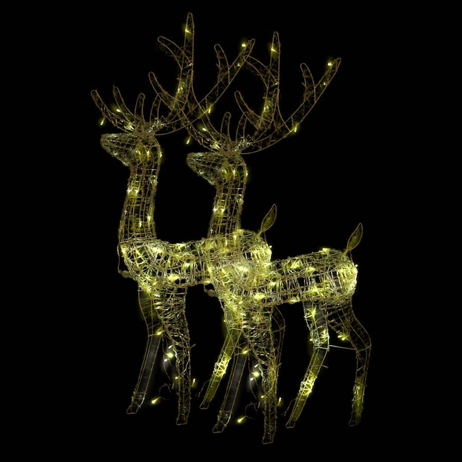Acrylic Reindeer Christmas Decorations 2 pcs 128 cm Warm White