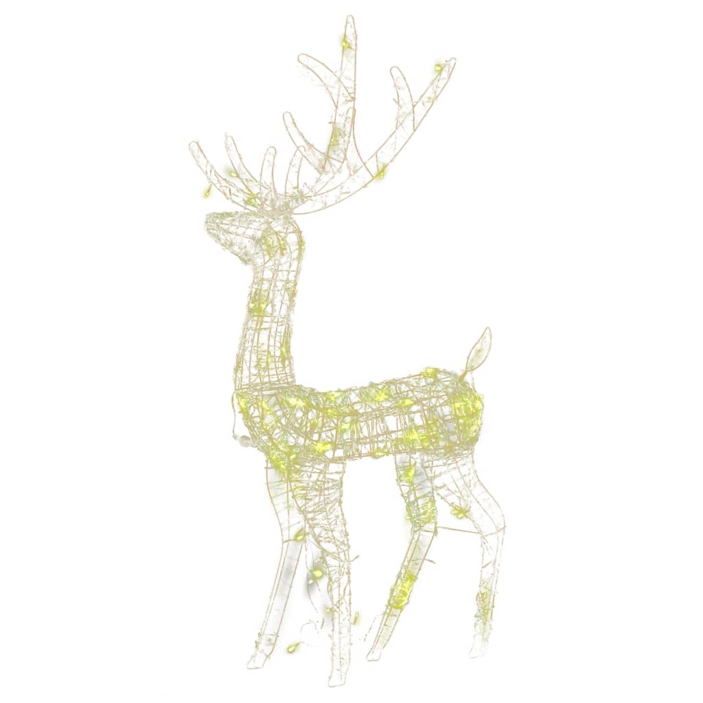 Acrylic Reindeer Christmas Decorations 2 pcs 128 cm Warm White