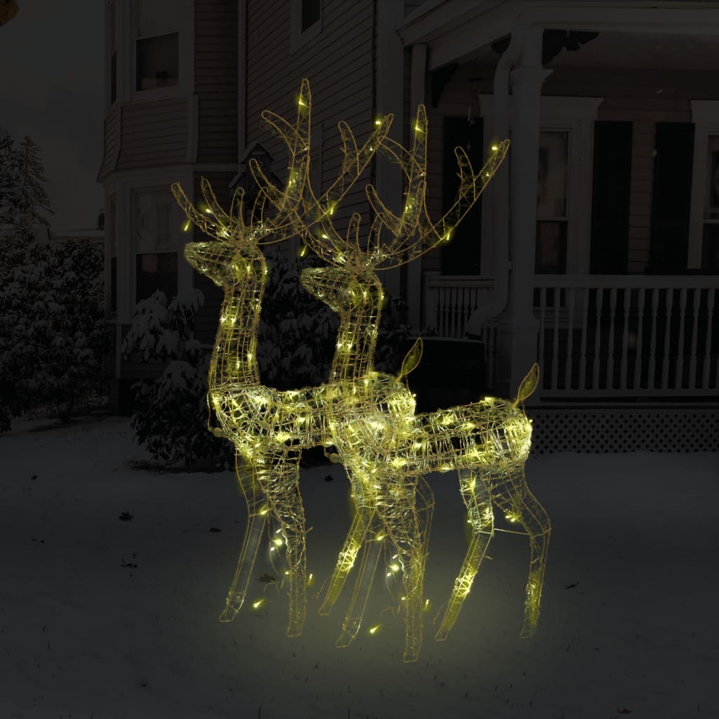 Acrylic Reindeer Christmas Decorations 2 pcs 128 cm Warm White