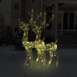 Acrylic Reindeer Christmas Decorations 2 pcs 128 cm Warm White