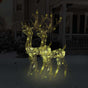 Acrylic Reindeer Christmas Decorations 2 pcs 128 cm Warm White