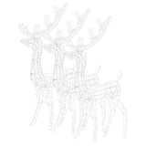 Acrylic Reindeer Christmas Decorations 3 pcs 120 cm Warm White - Top-Down View