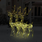 Acrylic Reindeer Christmas Decorations 3 pcs 128 cm Warm White
