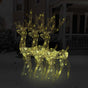 Acrylic Reindeer Christmas Decorations 3 pcs 128 cm Warm White