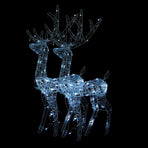 Acrylic Reindeer Christmas Decorations 2 pcs 128 cm Cold White