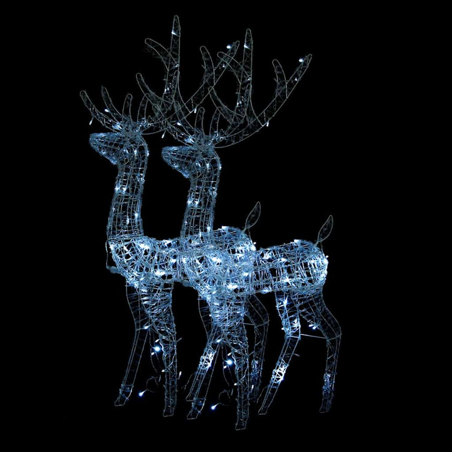 Acrylic Reindeer Christmas Decorations 2 pcs 128 cm Cold White