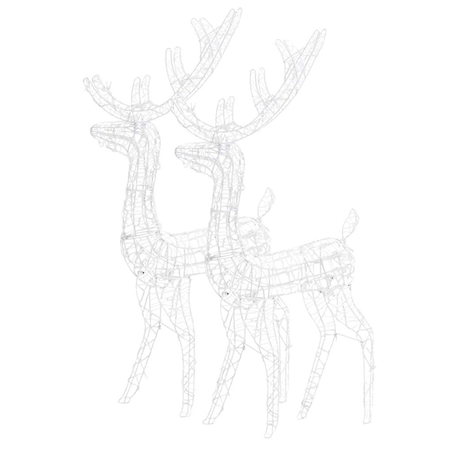 Acrylic Reindeer Christmas Decorations 2 pcs 128 cm Cold White