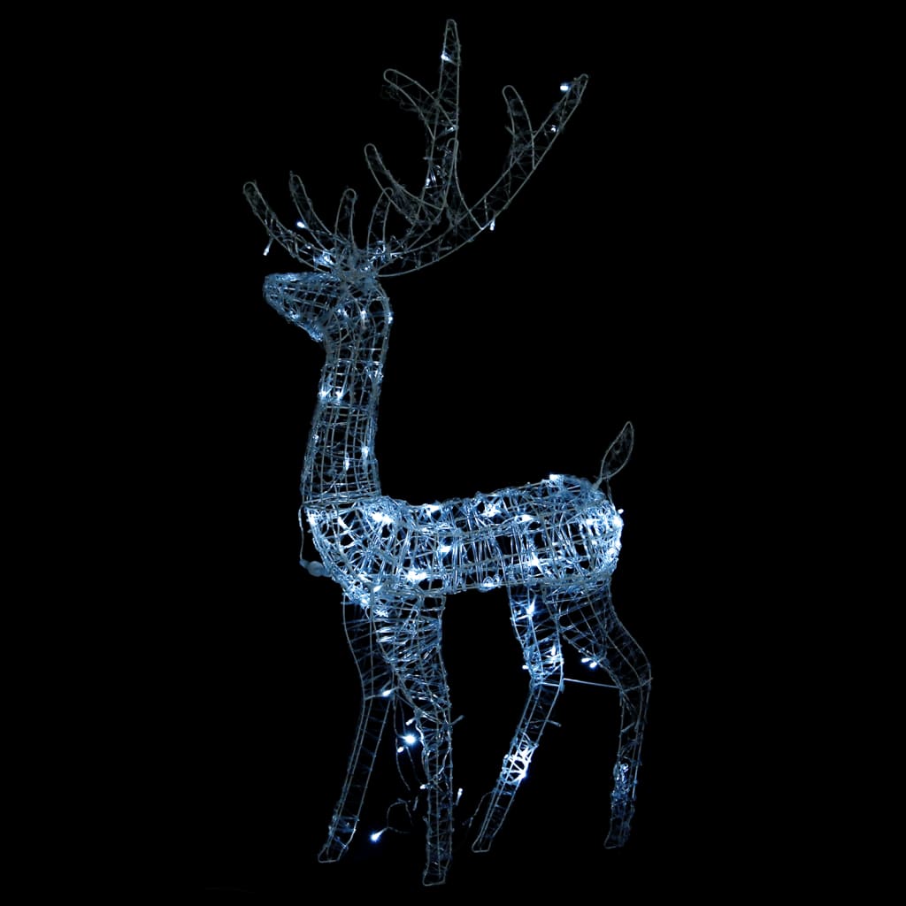 Acrylic Reindeer Christmas Decorations 2 pcs 128 cm Cold White