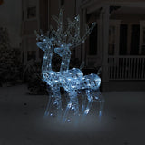 Acrylic Reindeer Christmas Decorations 2 pcs 120 cm Cold White