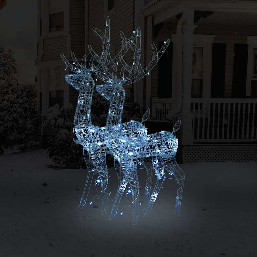 Acrylic Reindeer Christmas Decorations 2 pcs 128 cm Cold White
