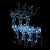 Acrylic Reindeer Christmas Decorations 3 pcs 128 cm Cold White