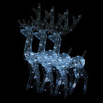 Acrylic Reindeer Christmas Decorations 3 pcs 128 cm Cold White