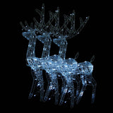 Acrylic Reindeer Christmas Decorations 3 pcs 120 cm Cold White - Front View