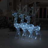 Acrylic Reindeer Christmas Decorations 3 pcs 128 cm Cold White