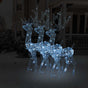 Acrylic Reindeer Christmas Decorations 3 pcs 128 cm Cold White