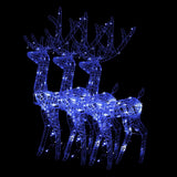 Acrylic Reindeer Christmas Decorations 3 pcs 120 cm Blue - Front View