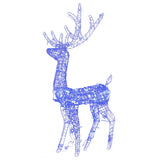 Acrylic Reindeer Christmas Decorations 3 pcs 120 cm Blue - Side View