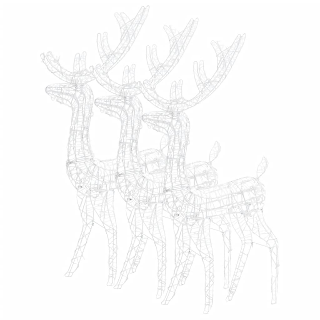 Acrylic Reindeer Christmas Decorations 3 pcs 128 cm Blue