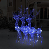 Acrylic Reindeer Christmas Decorations 3 pcs 128 cm Blue