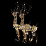 Acrylic Reindeer Christmas Decorations 2 pcs 120cm Multicolour - Front View