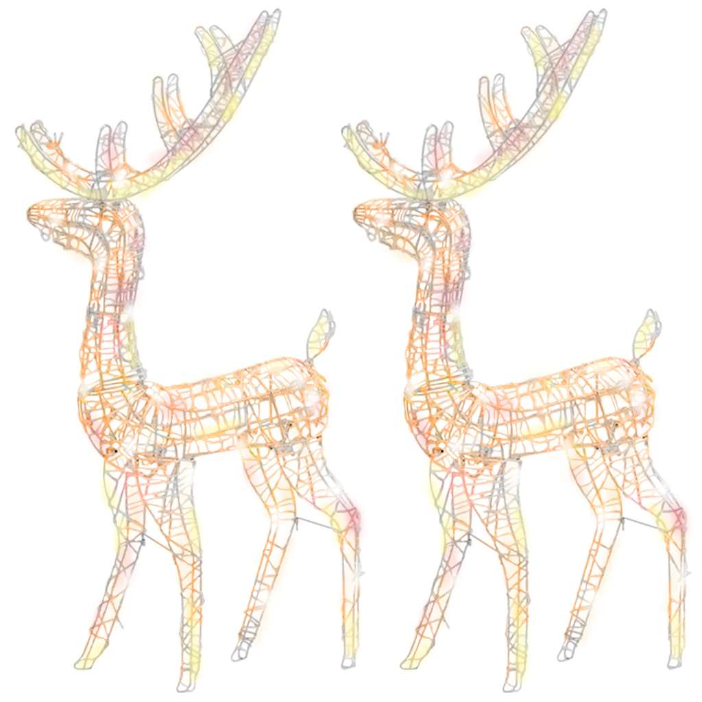 Acrylic Reindeer Christmas Decorations 2 pcs 128cm Multicolour