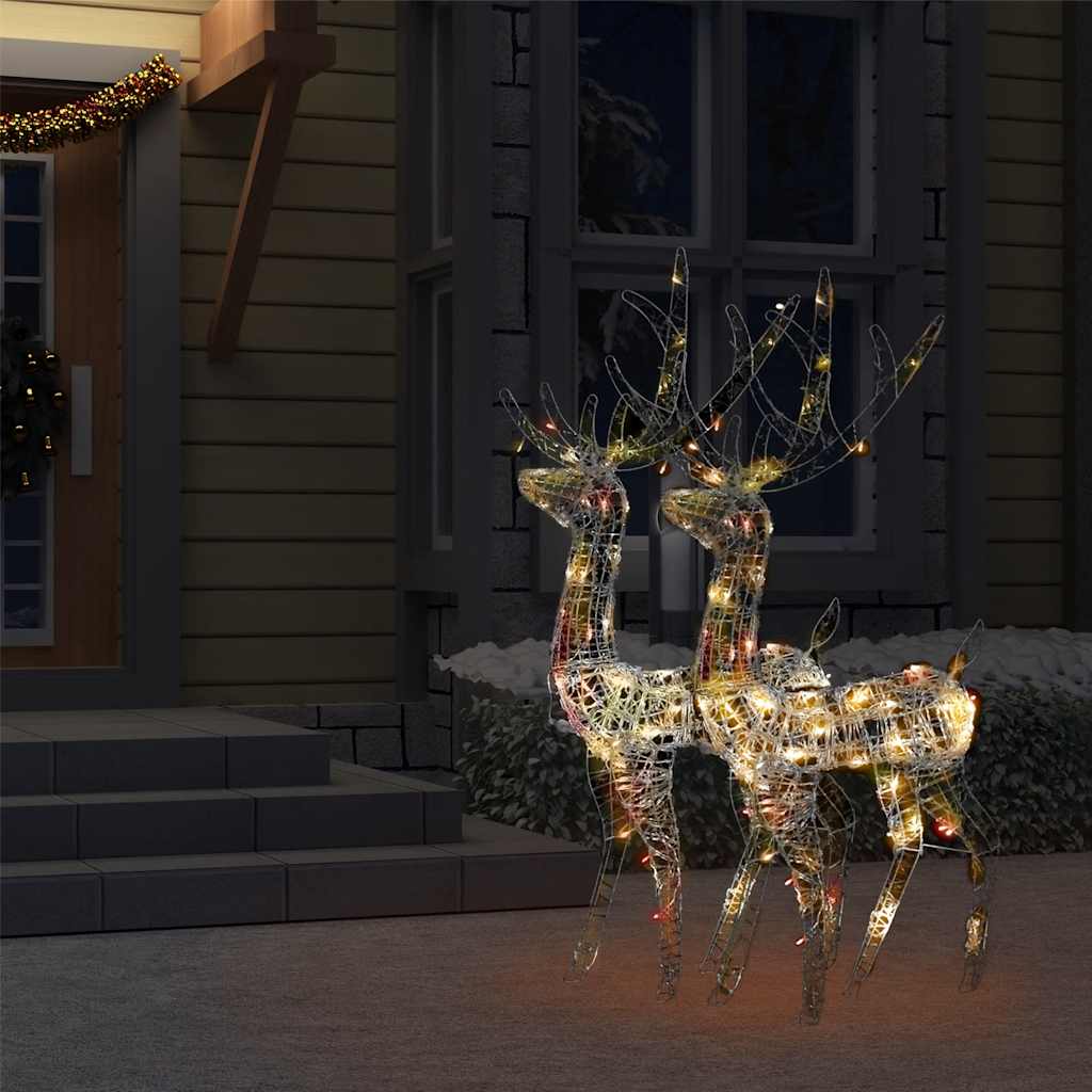 Acrylic Reindeer Christmas Decorations 2 pcs 128cm Multicolour