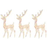 Acrylic Reindeer Christmas Decorations 3 pcs 128cm Multicolour