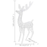 XXL Acrylic Christmas Reindeers 250 LED 2 pcs 180 cm Warm White - Low Angle