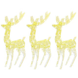 XXL Acrylic Christmas Reindeers 250 LED 3 pcs 180 cm Warm White