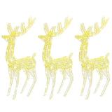 XXL Acrylic Christmas Reindeers 250 LED 3 pcs 180 cm Warm White - Front View