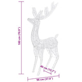 XXL Acrylic Christmas Reindeers 250 LED 3 pcs 180 cm Warm White - Extra Image